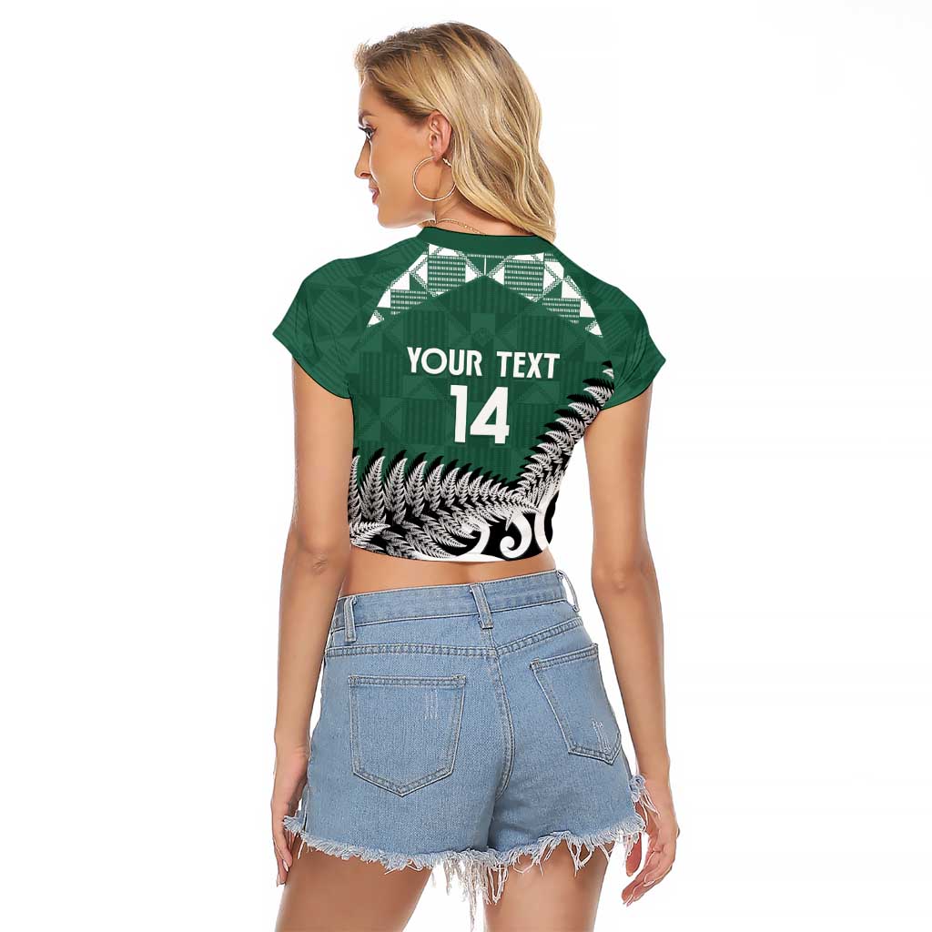 New Zealand South Africa Rugby Custom Raglan Cropped T Shirt Springboks Kente All Black Maori Together LT14 - Polynesian Pride