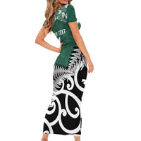 New Zealand South Africa Rugby Custom Short Sleeve Bodycon Dress Springboks Kente All Black Maori Together LT14 - Polynesian Pride