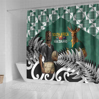 New Zealand South Africa Rugby Shower Curtain Springboks Kente All Black Maori Together LT14 - Polynesian Pride