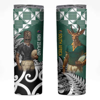 New Zealand South Africa Rugby Skinny Tumbler Springboks Kente All Black Maori Together LT14 Green - Polynesian Pride