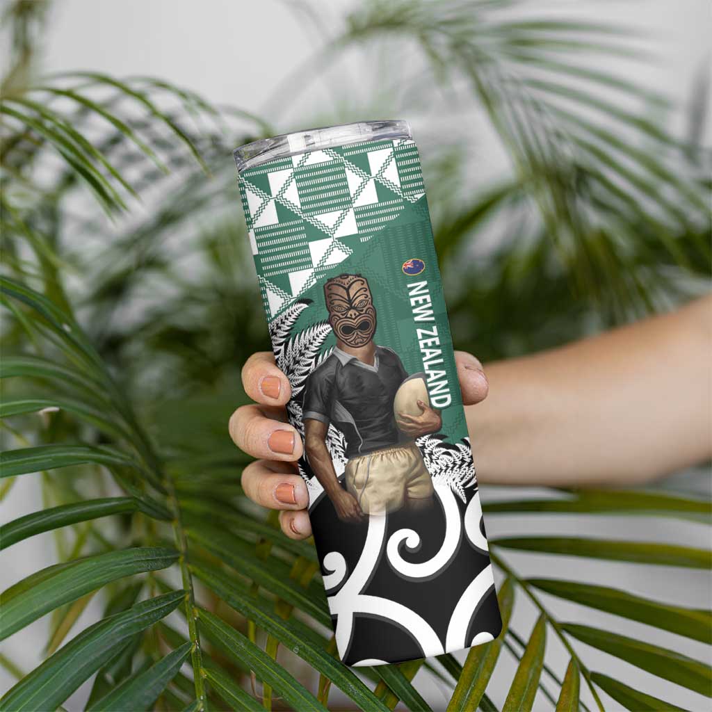 New Zealand South Africa Rugby Skinny Tumbler Springboks Kente All Black Maori Together LT14 - Polynesian Pride