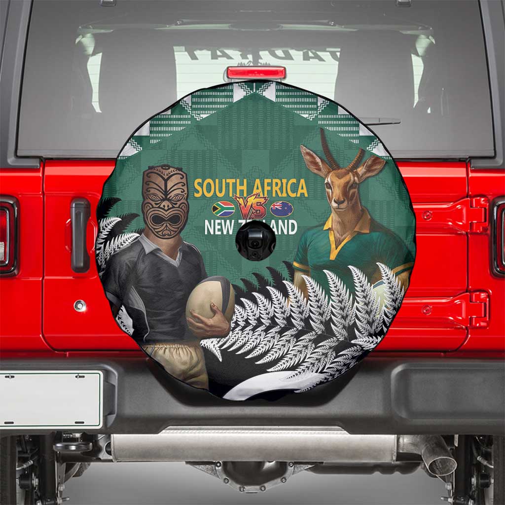 New Zealand South Africa Rugby Spare Tire Cover Springboks Kente All Black Maori Together LT14 - Polynesian Pride