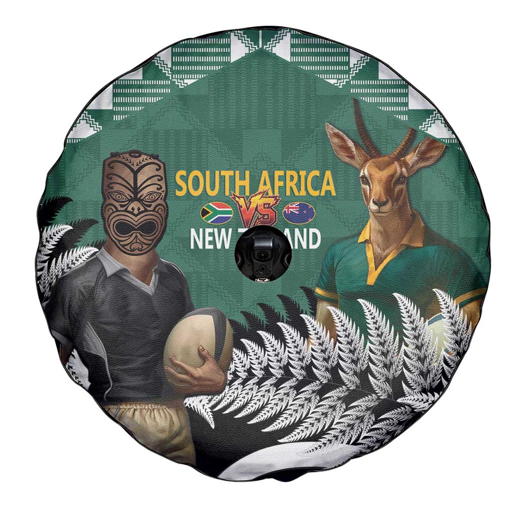 New Zealand South Africa Rugby Spare Tire Cover Springboks Kente All Black Maori Together LT14 - Polynesian Pride
