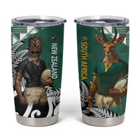 New Zealand South Africa Rugby Tumbler Cup Springboks Kente All Black Maori Together LT14 Green - Polynesian Pride