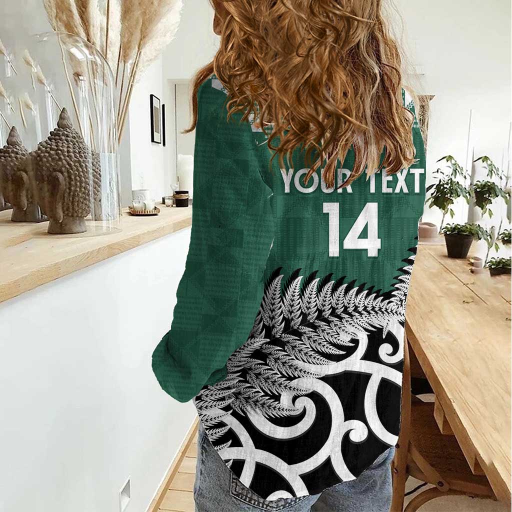 New Zealand South Africa Rugby Custom Women Casual Shirt Springboks Kente All Black Maori Together LT14 - Polynesian Pride