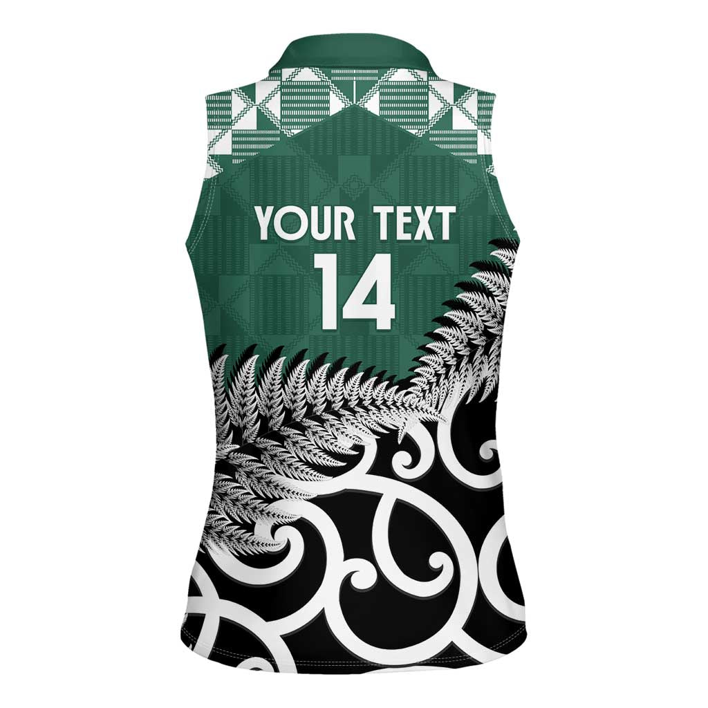 New Zealand South Africa Rugby Custom Women Sleeveless Polo Shirt Springboks Kente All Black Maori Together LT14 - Polynesian Pride