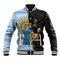 New Zealand Argentina Rugby Custom Baseball Jacket 2025 Los Pumas All Black Together - Polynesian Pride