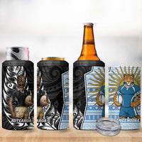 New Zealand Argentina Rugby 4 in 1 Can Cooler Tumbler 2025 Los Pumas All Black Together LT14 - Polynesian Pride