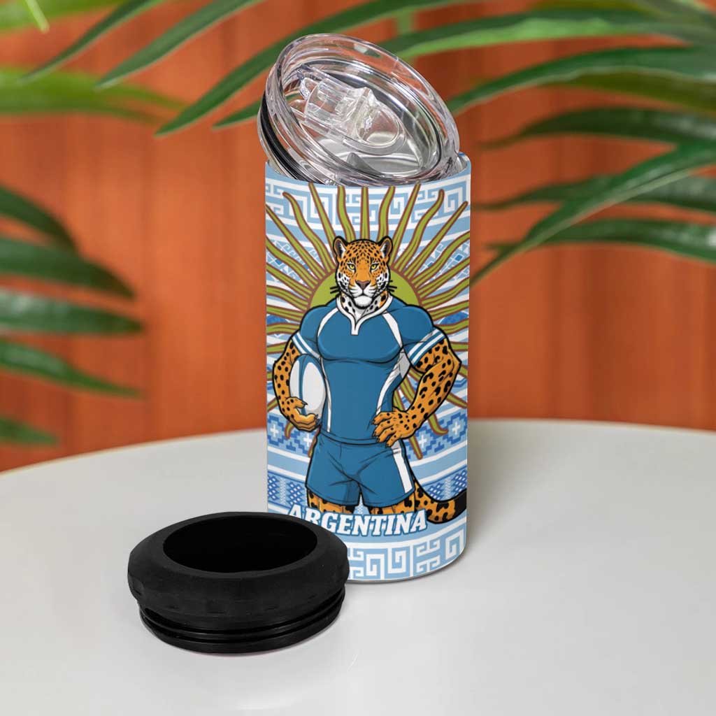 New Zealand Argentina Rugby 4 in 1 Can Cooler Tumbler 2025 Los Pumas All Black Together LT14 - Polynesian Pride