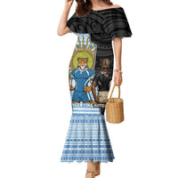 New Zealand Argentina Rugby Custom Family Matching Mermaid Dress and Hawaiian Shirt 2025 Los Pumas All Black Together LT14 Mom's Dress Black - Polynesian Pride