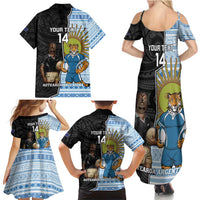 New Zealand Argentina Rugby Custom Family Matching Summer Maxi Dress and Hawaiian Shirt 2025 Los Pumas All Black Together LT14 - Polynesian Pride