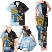 New Zealand Argentina Rugby Custom Family Matching Tank Maxi Dress and Hawaiian Shirt 2025 Los Pumas All Black Together LT14 - Polynesian Pride