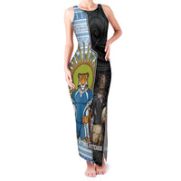 New Zealand Argentina Rugby Custom Family Matching Tank Maxi Dress and Hawaiian Shirt 2025 Los Pumas All Black Together LT14 Mom's Dress Black - Polynesian Pride