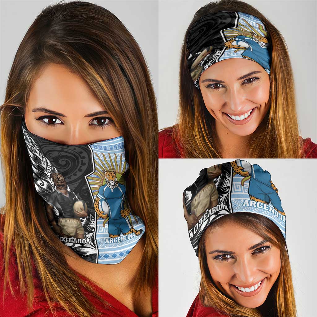 New Zealand Argentina Rugby Neck Gaiter 2025 Los Pumas All Black Together - Polynesian Pride