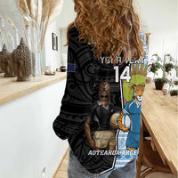 New Zealand Argentina Rugby Custom Women Casual Shirt 2025 Los Pumas All Black Together LT14 - Polynesian Pride