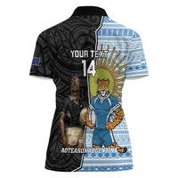 New Zealand Argentina Rugby Custom Women Polo Shirt 2025 Los Pumas All Black Together LT14 - Polynesian Pride