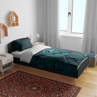 New Zealand Skull Darts Bedding Set Aotearoa Maori Chest Tattoo Stylized Teal LT14 - Polynesian Pride