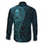 New Zealand Skull Darts Family Matching Short Sleeve Bodycon Dress and Hawaiian Shirt Aotearoa Maori Chest Tattoo Stylized Teal - Polynesian Pride