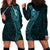 New Zealand Skull Darts Hoodie Dress Aotearoa Maori Chest Tattoo Stylized Teal - Polynesian Pride