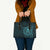 New Zealand Skull Darts Leather Bag Aotearoa Maori Chest Tattoo Stylized Teal - Polynesian Pride