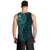 New Zealand Skull Darts Men Tank Top Aotearoa Maori Chest Tattoo Stylized Teal - Polynesian Pride