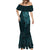 New Zealand Skull Darts Mermaid Dress Aotearoa Maori Chest Tattoo Stylized Teal - Polynesian Pride