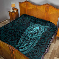 New Zealand Skull Darts Quilt Aotearoa Maori Chest Tattoo Stylized Teal - Polynesian Pride