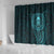 New Zealand Skull Darts Shower Curtain Aotearoa Maori Chest Tattoo Stylized Teal - Polynesian Pride