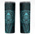 New Zealand Skull Darts Skinny Tumbler Aotearoa Maori Chest Tattoo Stylized Teal - Polynesian Pride