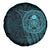New Zealand Skull Darts Spare Tire Cover Aotearoa Maori Chest Tattoo Stylized Teal - Polynesian Pride
