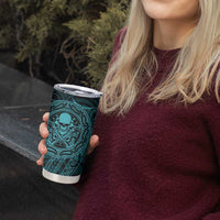 New Zealand Skull Darts Tumbler Cup Aotearoa Maori Chest Tattoo Stylized Teal - Polynesian Pride
