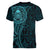 New Zealand Skull Darts Women V-Neck T-Shirt Aotearoa Maori Chest Tattoo Stylized Teal - Polynesian Pride