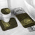 New Zealand Skull Darts Bathroom Set Aotearoa Maori Chest Tattoo Stylized Gold - Polynesian Pride
