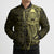 New Zealand Skull Darts Bomber Puffer Jacket Aotearoa Maori Chest Tattoo Stylized Gold - Polynesian Pride