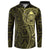 New Zealand Skull Darts Button Sweatshirt Aotearoa Maori Chest Tattoo Stylized Gold - Polynesian Pride