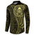New Zealand Skull Darts Button Sweatshirt Aotearoa Maori Chest Tattoo Stylized Gold - Polynesian Pride