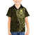 New Zealand Skull Darts Family Matching Off The Shoulder Long Sleeve Dress and Hawaiian Shirt Aotearoa Maori Chest Tattoo Stylized Gold - Polynesian Pride