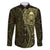 New Zealand Skull Darts Family Matching Puletasi and Hawaiian Shirt Aotearoa Maori Chest Tattoo Stylized Gold - Polynesian Pride