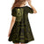 New Zealand Skull Darts Family Matching Tank Maxi Dress and Hawaiian Shirt Aotearoa Maori Chest Tattoo Stylized Gold - Polynesian Pride