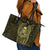 New Zealand Skull Darts Leather Tote Bag Aotearoa Maori Chest Tattoo Stylized Gold - Polynesian Pride