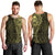 New Zealand Skull Darts Men Tank Top Aotearoa Maori Chest Tattoo Stylized Gold - Polynesian Pride