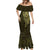 New Zealand Skull Darts Mermaid Dress Aotearoa Maori Chest Tattoo Stylized Gold - Polynesian Pride