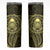 New Zealand Skull Darts Skinny Tumbler Aotearoa Maori Chest Tattoo Stylized Gold - Polynesian Pride