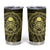 New Zealand Skull Darts Tumbler Cup Aotearoa Maori Chest Tattoo Stylized Gold - Polynesian Pride