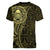 New Zealand Skull Darts Women V-Neck T-Shirt Aotearoa Maori Chest Tattoo Stylized Gold - Polynesian Pride