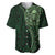 New Zealand Skull Darts Baseball Jersey Aotearoa Maori Chest Tattoo Stylized Green - Polynesian Pride