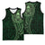 New Zealand Skull Darts Basketball Jersey Aotearoa Maori Chest Tattoo Stylized Green - Polynesian Pride
