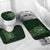 New Zealand Skull Darts Bathroom Set Aotearoa Maori Chest Tattoo Stylized Green - Polynesian Pride