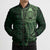 New Zealand Skull Darts Bomber Puffer Jacket Aotearoa Maori Chest Tattoo Stylized Green - Polynesian Pride