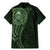 New Zealand Skull Darts Family Matching Mermaid Dress and Hawaiian Shirt Aotearoa Maori Chest Tattoo Stylized Green - Polynesian Pride